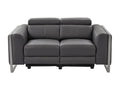 Canap¨¦ 2 places Meublori ¨¦lectrique en cuir gris anthracite Meublori