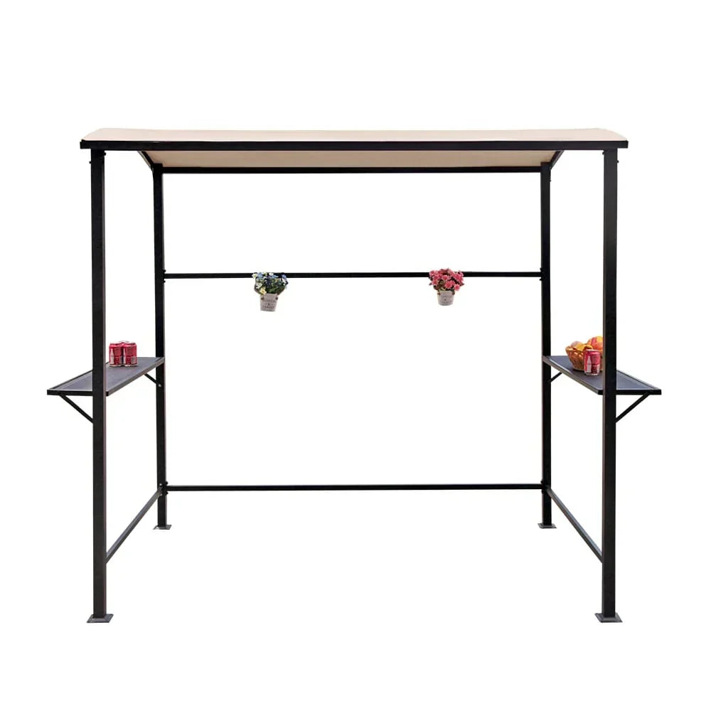 Outdoor 5 ft. x 8 ft. Steel Frame Grill Gazebo Canopy Barbecue Shelter
