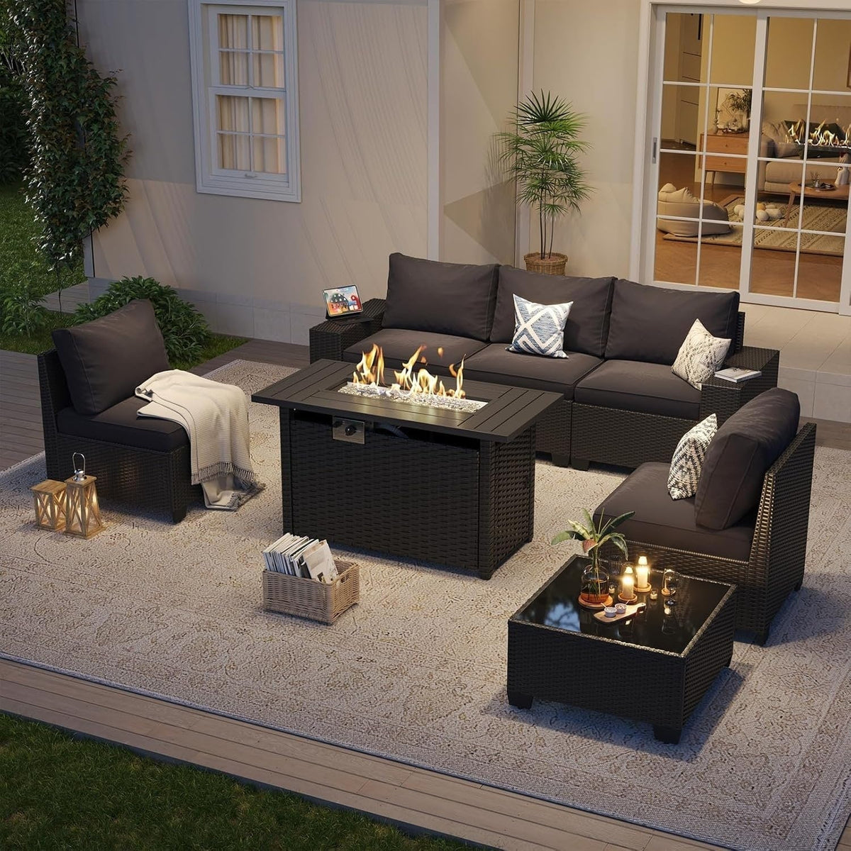 Outdoor Patio Furniture Sets with 4in Thicken Cushion