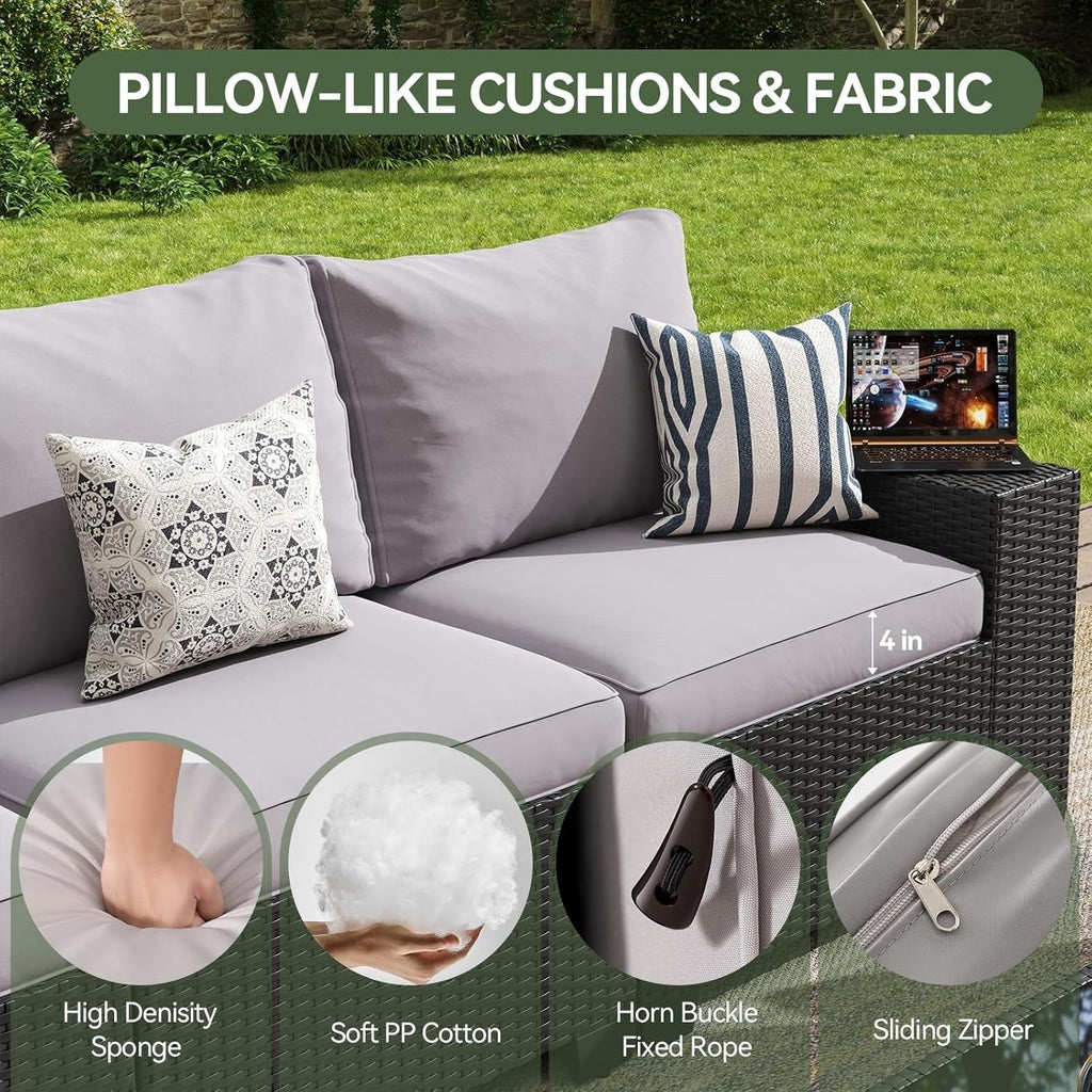Outdoor Patio Furniture Sets with 4in Thicken Cushion