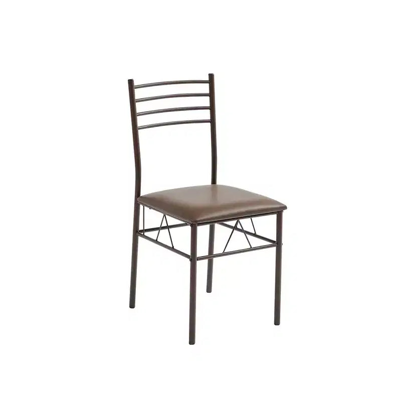VECELO 5 Piece Dining Table Set with Glass Top Table & 4 Upholstered Chairs, Kitchen Rectangular Table Set Brown/Black
