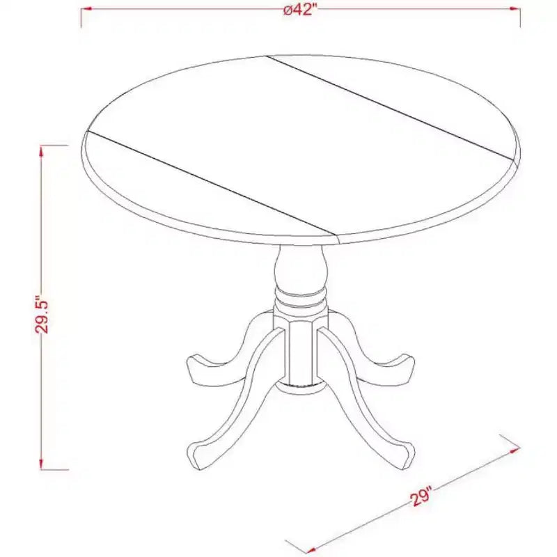 HomeStock Dropleaf Round Dining Table Set With 2 Chairs Oak Finish