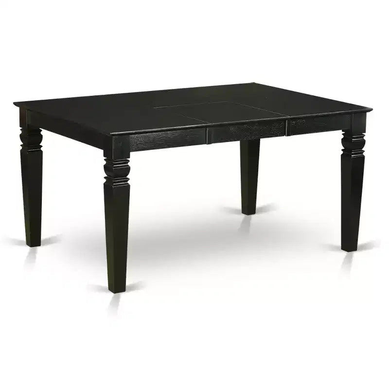 HomeStock 7 Piece Kitchen Table and Chair Set Black Rectangle Dining Room Table