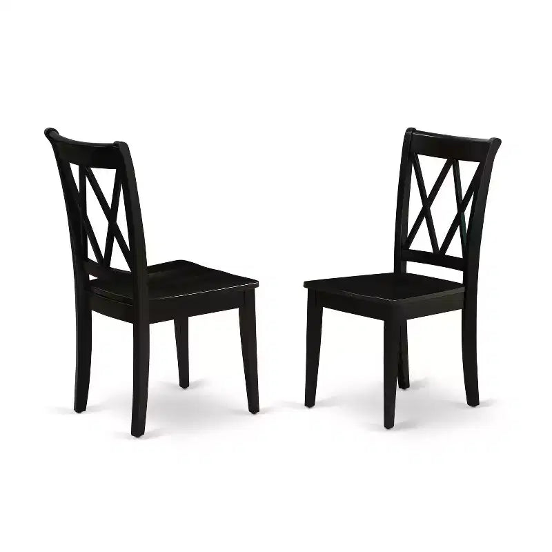 HomeStock 7 Piece Kitchen Table and Chair Set Black Rectangle Dining Room Table