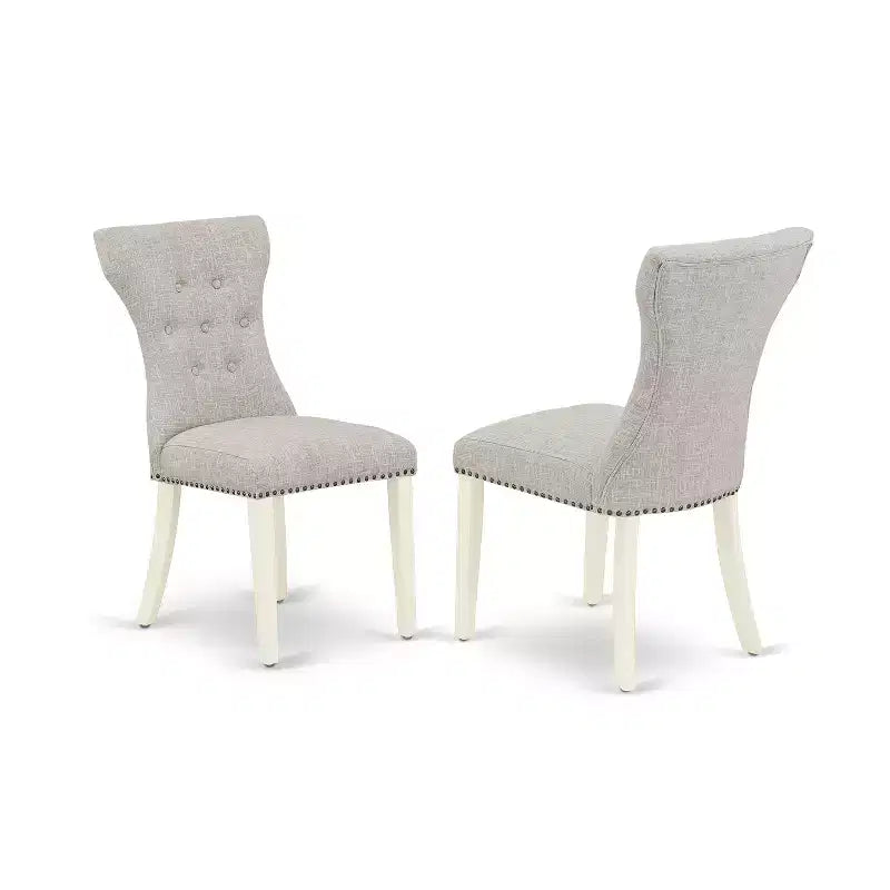 HomeStock Oval Table Linen Fabric Chairs Dinette Set