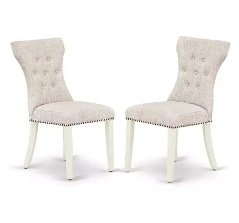 HomeStock Oval Table Linen Fabric Chairs Dinette Set