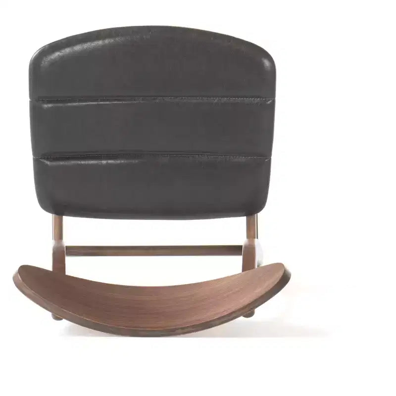 Christopher Knight Home Imwalle Mid Century Modern Faux Leather Upholstered 5 Piece Dining Set, Walnut and Dark Brown