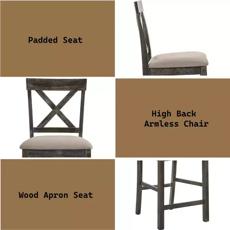 Christopher Knight Home Sinclair 60 Wood 7 Piece Rectangle Dining Table Set With 6 Upholstered Chairs