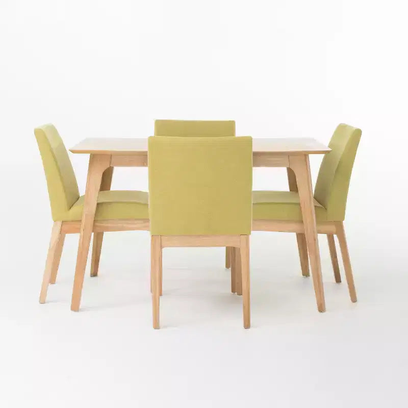 GDFStudio Brittany 5 Piece Mid-Century Modern Fabric Upholstered Dining Set