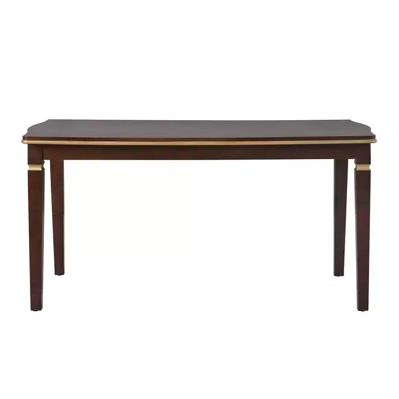 Retro 6 Pieces Kitchen Dining Table Set, Wood Rectangular Table and 4 High-Back Tufted Chairs & 1 Bench