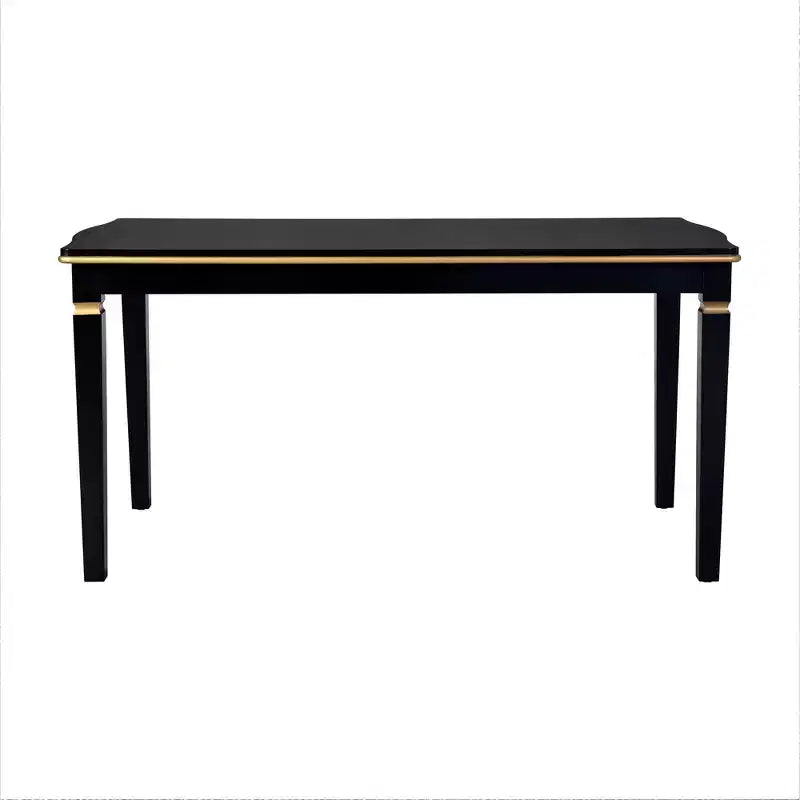 Retro 6 Pieces Kitchen Dining Table Set, Wood Rectangular Table and 4 High-Back Tufted Chairs & 1 Bench