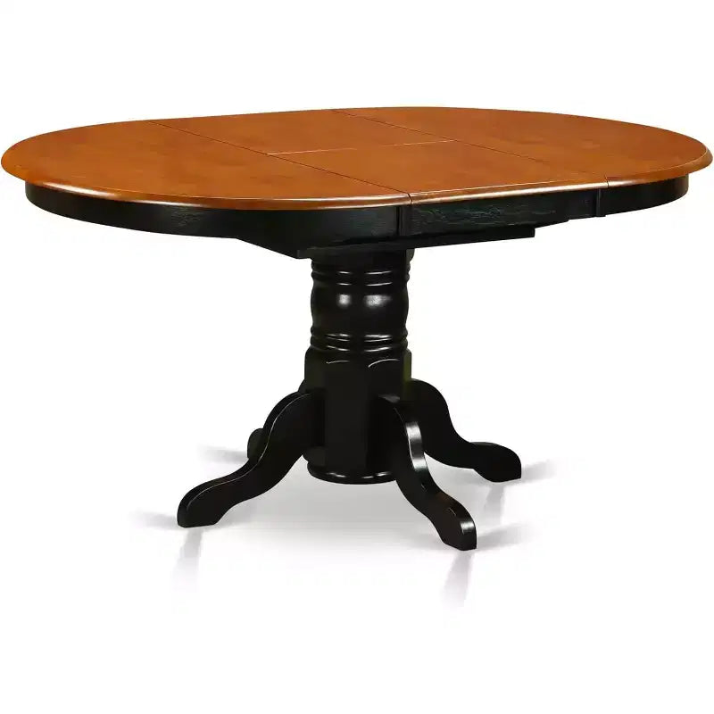 HomeStock Belmont 7 Piece, Pedestal Table Base, Oval Dining set, with Armless Chair, Black
