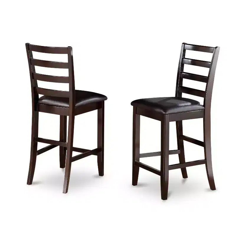 HomeStock Belmont Counter Height Dining Set- Square Counter Height Table And Dining Chairs, Cappuccino