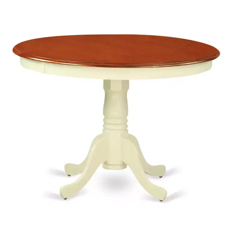 HomeStock Belmont 5PC Round 42 inch Table and 4 vertical slatted Chairs
