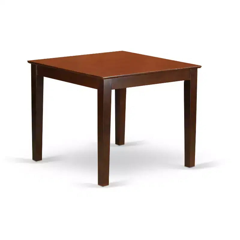 HomeStock Belmont 5Pc Square 36 Dinner Table And Four Wood Seat Kitchen Chairs, Mahogany