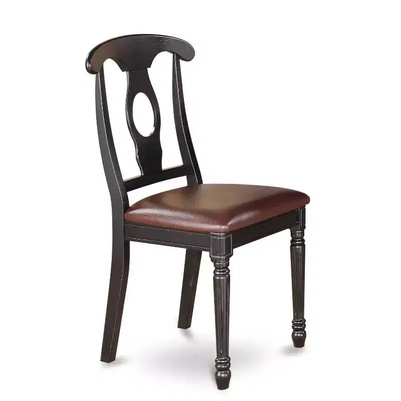 HomeStock Belmont Dining Room Set - Small Dining Table And Dinette Chairs, Drop Leaf, Buttermilk and Cherry