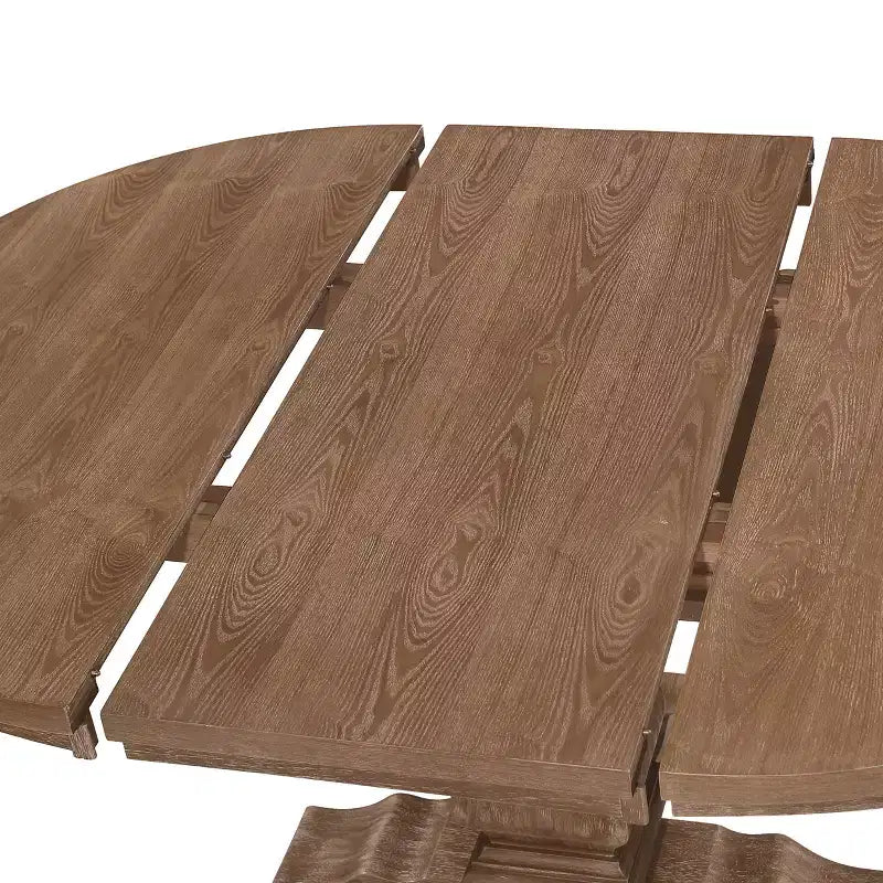 GDFStudio Alachua Farmhouse Fabric Upholstered Wood Expandable 5 Piece Dining Set
