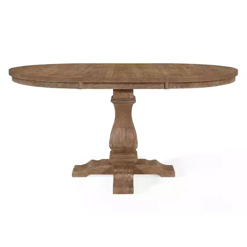 GDFStudio Alachua Farmhouse Fabric Upholstered Wood Expandable 5 Piece Dining Set