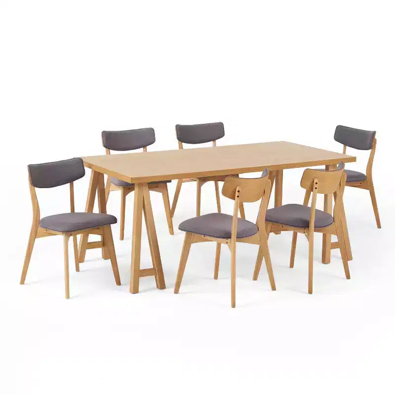 Christopher Knight Home Chazz Mid-Century Modern Fabric Upholstered 7 Piece Dining Set
