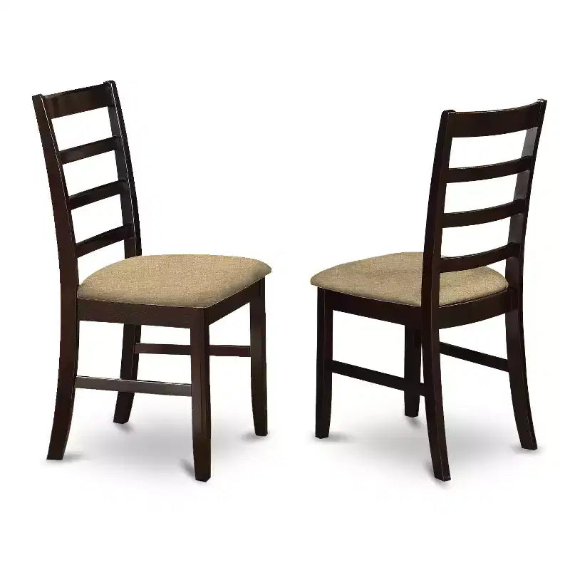 5-Piece Round Cappuccino Finish Solid Wood Top Dining table with 4 Chairs with
