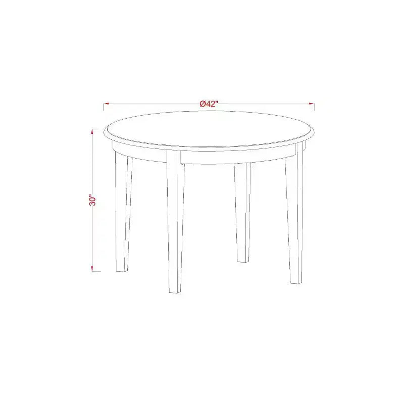 Round Patio Table Set 42 Inch Outdoor Dining Table with 4 Chairs Beachy Design