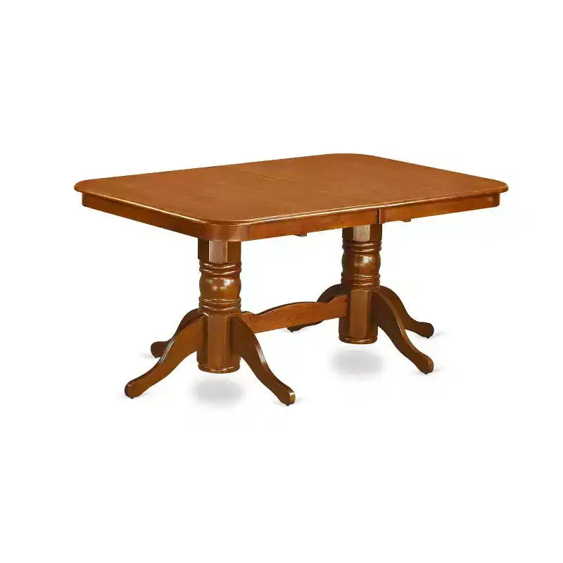 Kitchen Dining Set 7 Piece - Wood Table & Linen Chairs - 40x78 Inch Rectangle