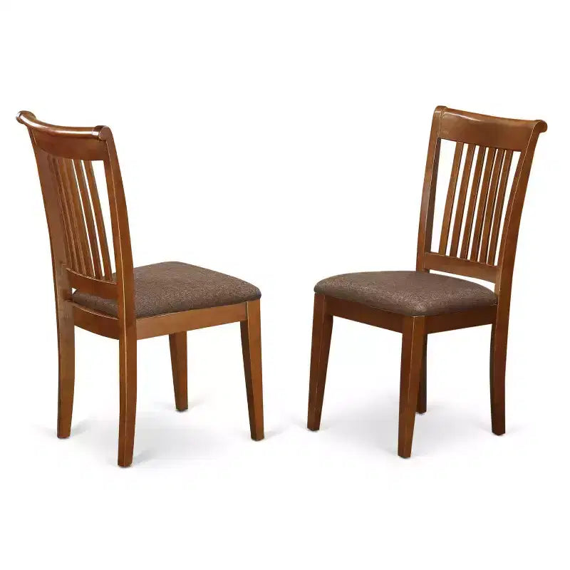 Kitchen Dining Set 7 Piece - Wood Table & Linen Chairs - 40x78 Inch Rectangle
