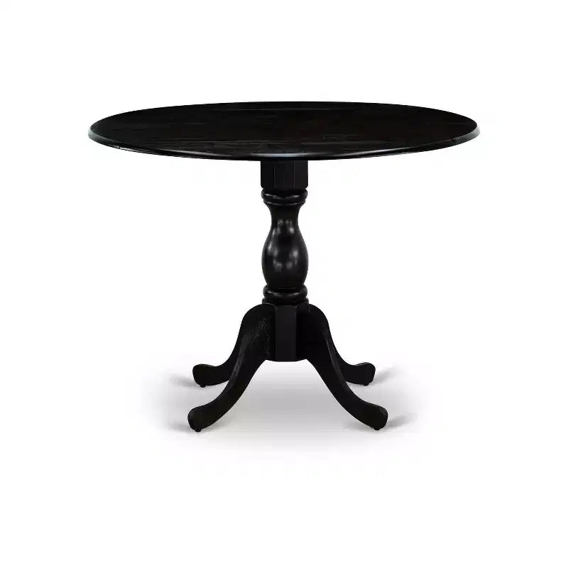 3-Piece Wirebrushed Black Solid Wood Top - Dining Room Set - Seats-4