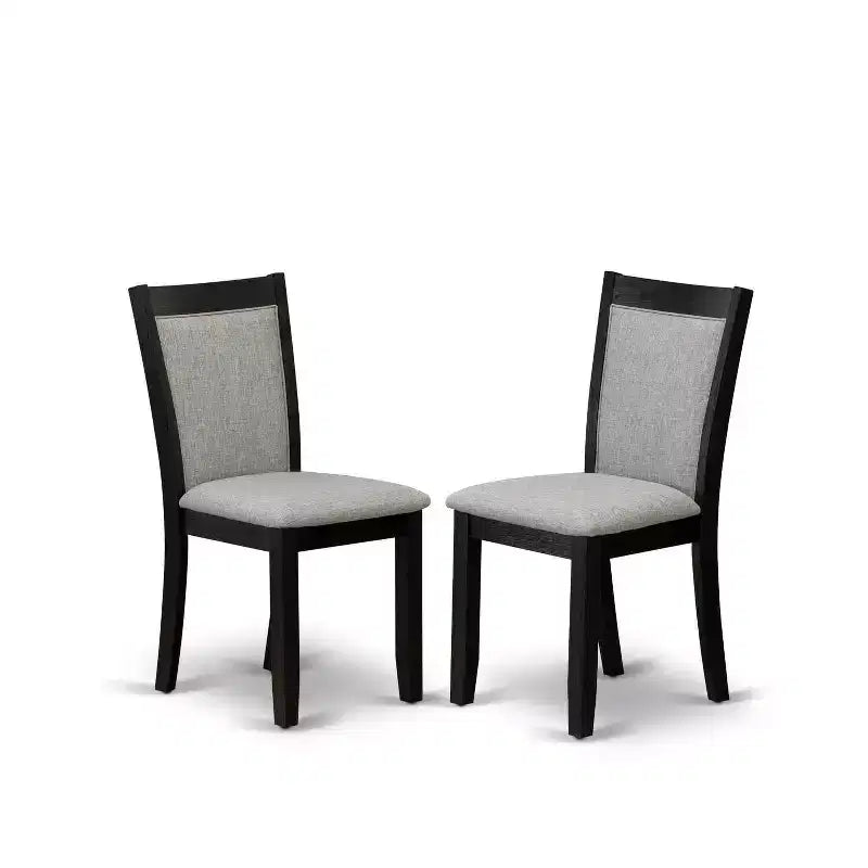 3-Piece Wirebrushed Black Solid Wood Top - Dining Room Set - Seats-4