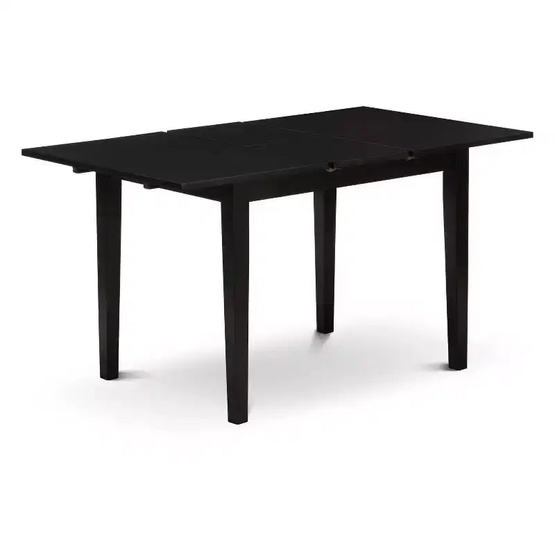 5-Piece Black Finish Solid Wood Top - Rectangular Dining Room Set (Seats-4)