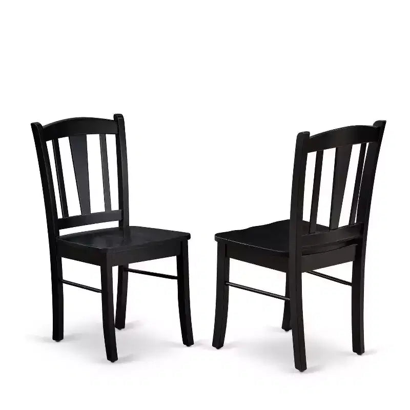 HomeStock 5-Piece Black Finish Solid Wood Top Dining table with 4 Chairs