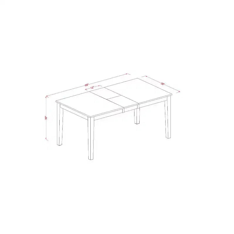 Dining Room Table Set 7 Piece - Rectangular Table with Butterfly Leaf & 6 Kitchen Chairs - Black & Cherry Finish