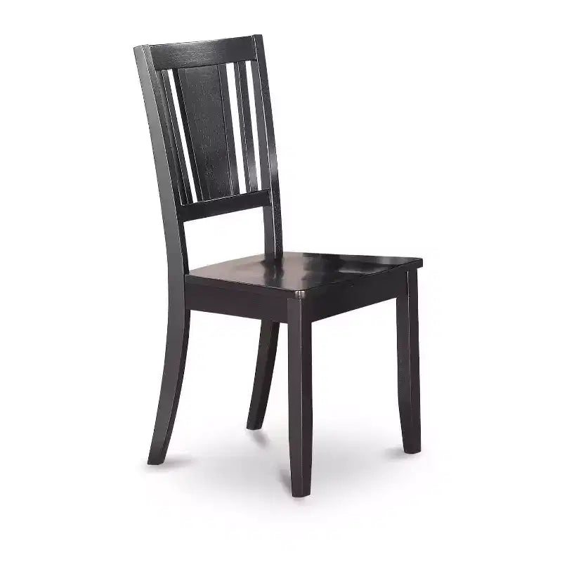 HomeStock 5-Piece Black and Cherry Finish Solid Wood Top Dining table with 4 Chairs