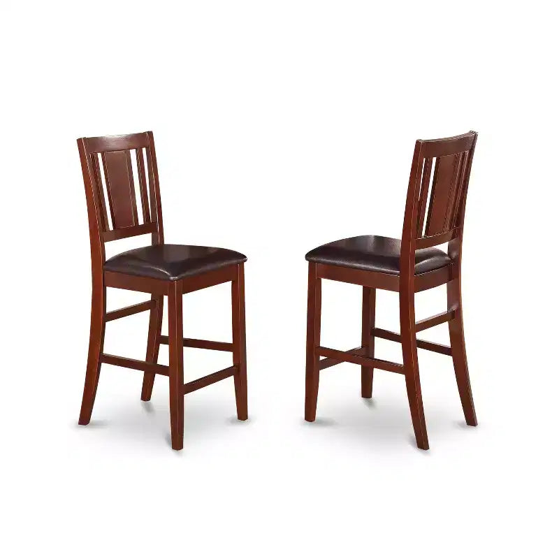 Counter Height Table Set with Chairs - Modern Dining Pub Set - Mahogany Finish - 5 Piece Set