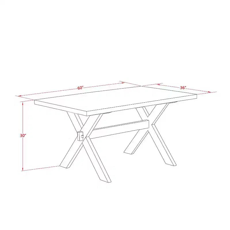HomeStock 7-Piece Rectangle Distressed Jacobean Finish Solid Wood Top Dining Table with 6-Parson Chairs
