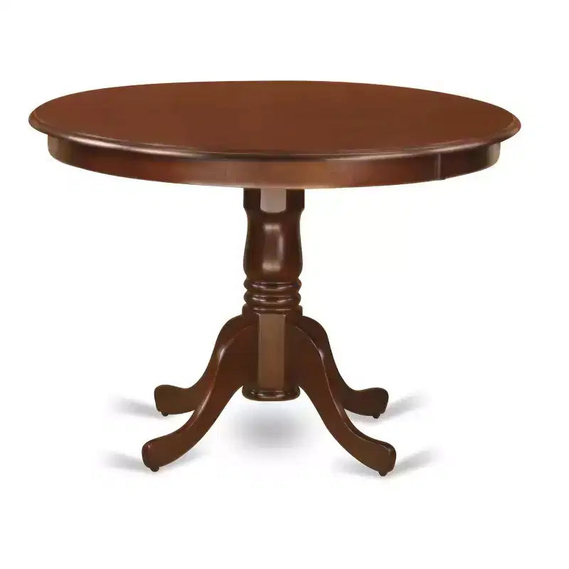 HomeStock 5-Piece Mahogany Finish Solid Wood Top Dining Table with 4 Parson Chair