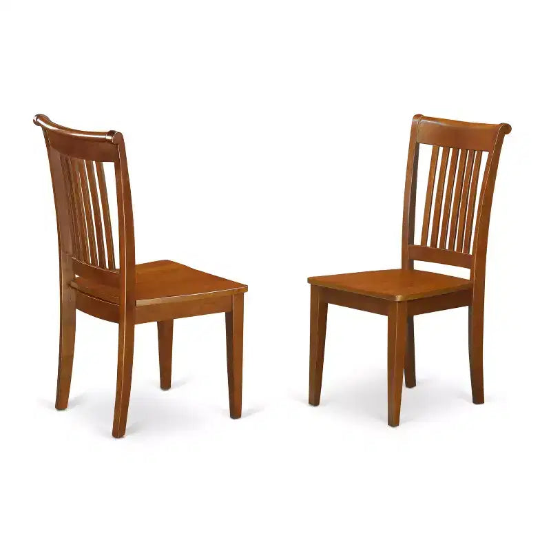 Kitchen Dining Set 3 Piece Table & Chairs Set - Saddle Brown Rectangular Table with 2 Chairs
