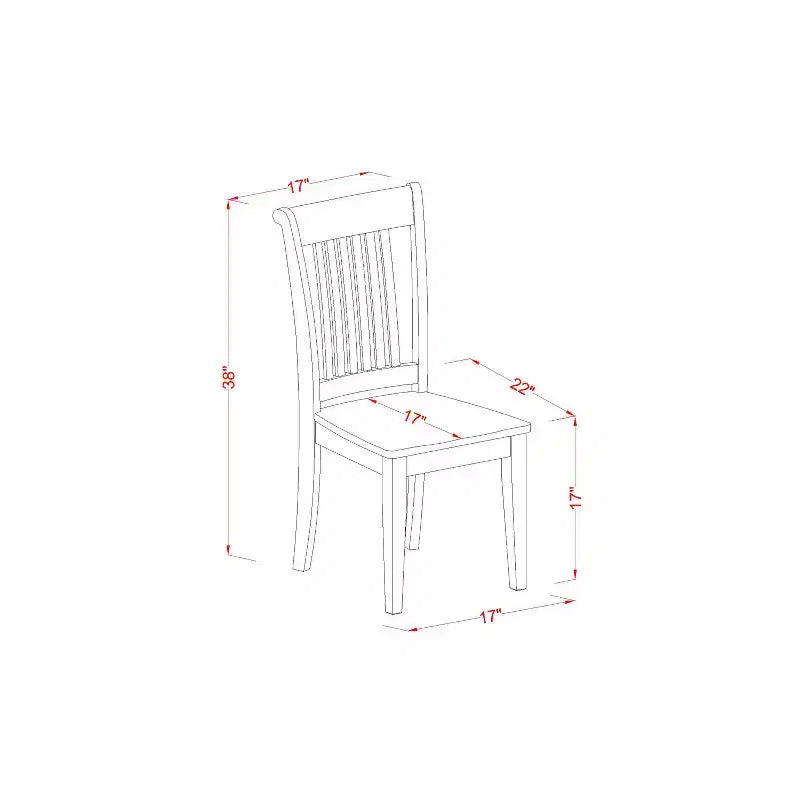 Kitchen Dining Set 3 Piece Table & Chairs Set - Saddle Brown Rectangular Table with 2 Chairs