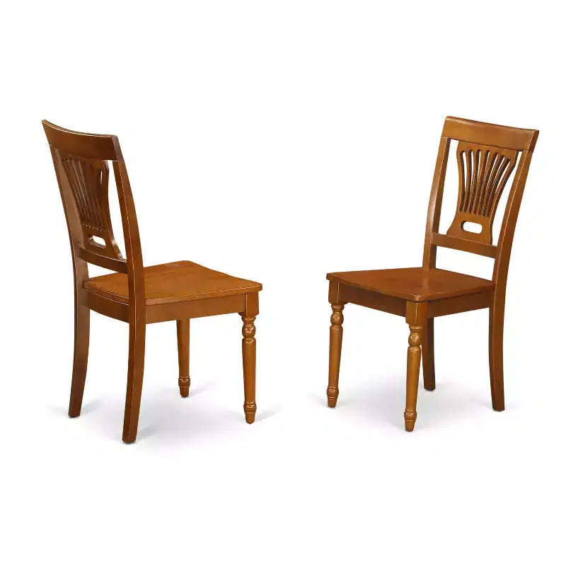 HomeStock 5-Pc Saddle Brown Finish Solid Wood Top - Dining Room Set - Seats 4