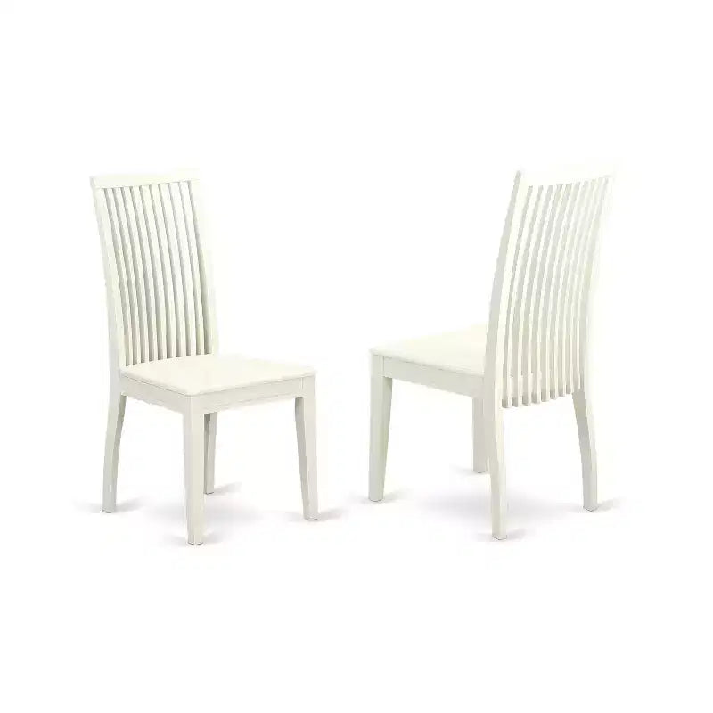 Kitchen Table Set 3pc Round Dining Table & Chairs Linen White Home Stock