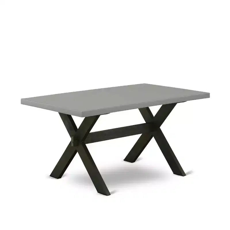HomeStock 7-Pc Rectangle Natural Oak Finish Solid Wood Top Dining Table with 6 Parson Chairs