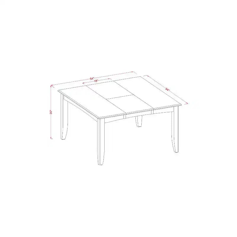 HomeStock 7-Piece Square Black and Cherry Finish Solid Wood Top Dining Table with 6 Slat Back Dining Chairs, Seats 6