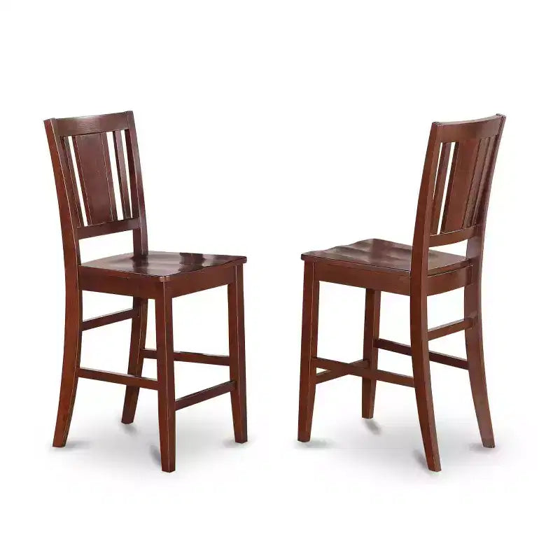 HomeStock 5-Piece Round Mahogany Finish Solid Wood Top Dining table with 4 Chairs