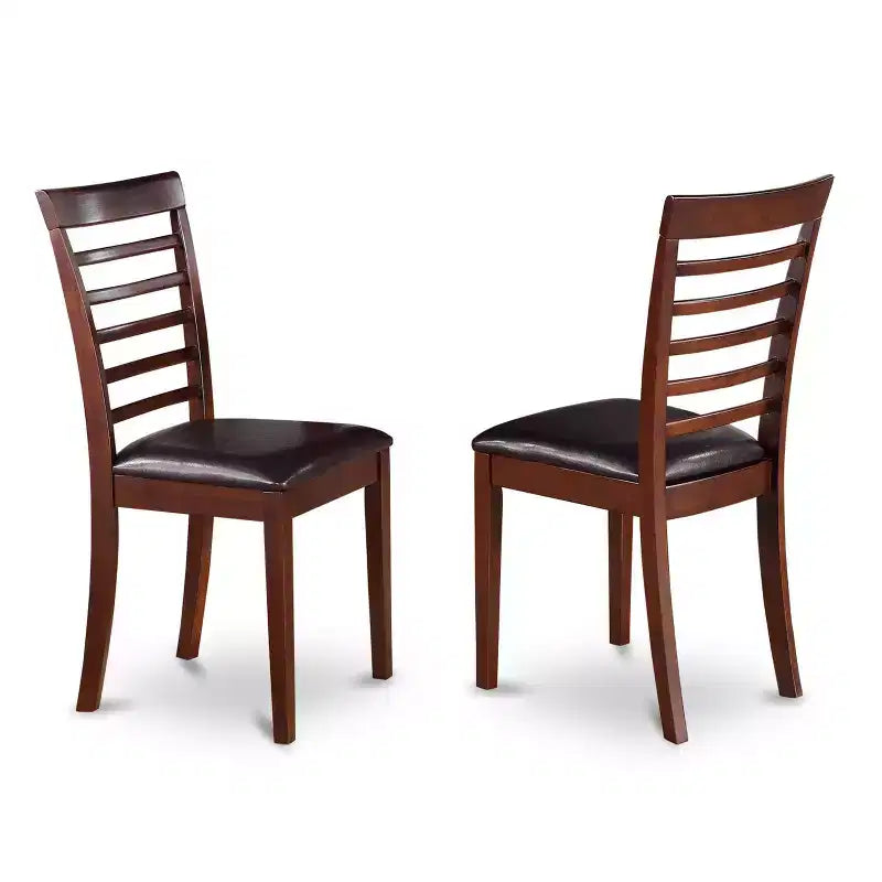 City Chic Dining Set - 3 Piece Table & Chair Set - Rectangle Table with Leaf - Mahogany Finish