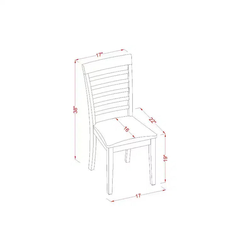 City Chic Dining Set - 3 Piece Table & Chair Set - Rectangle Table with Leaf - Mahogany Finish