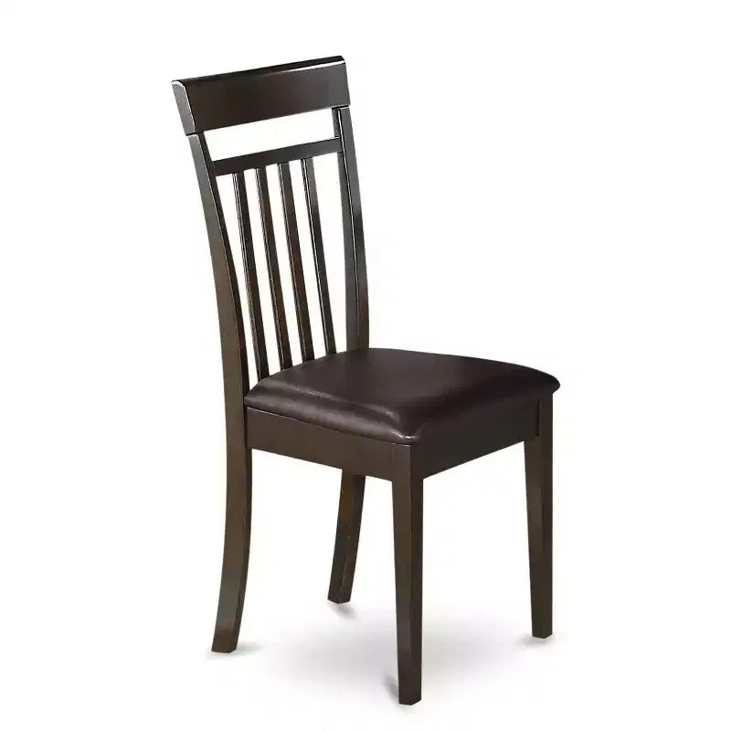 HomeStock 7-Piece Square Cappuccino Finish Solid Wood Top Dining Table with 6-Chairs