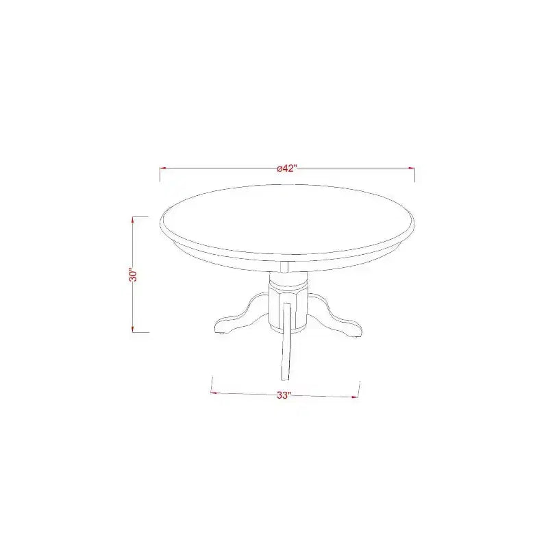HomeStock 5-Piece Round Black Finish Solid Wood Top Dining Table with 4 Upholstered Chairs