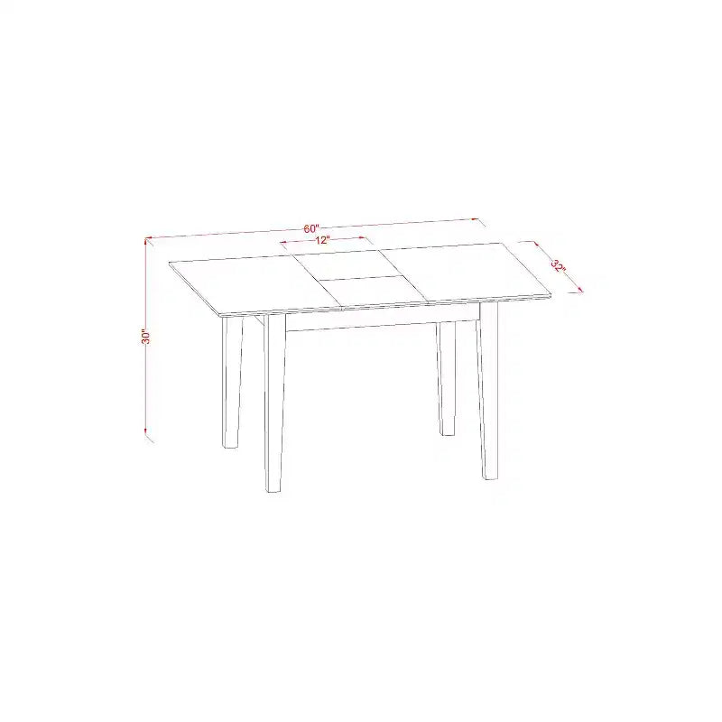 Kitchen Table Set with Chairs - Dining Room Table Set, Expandable, Saddle Brown Finish