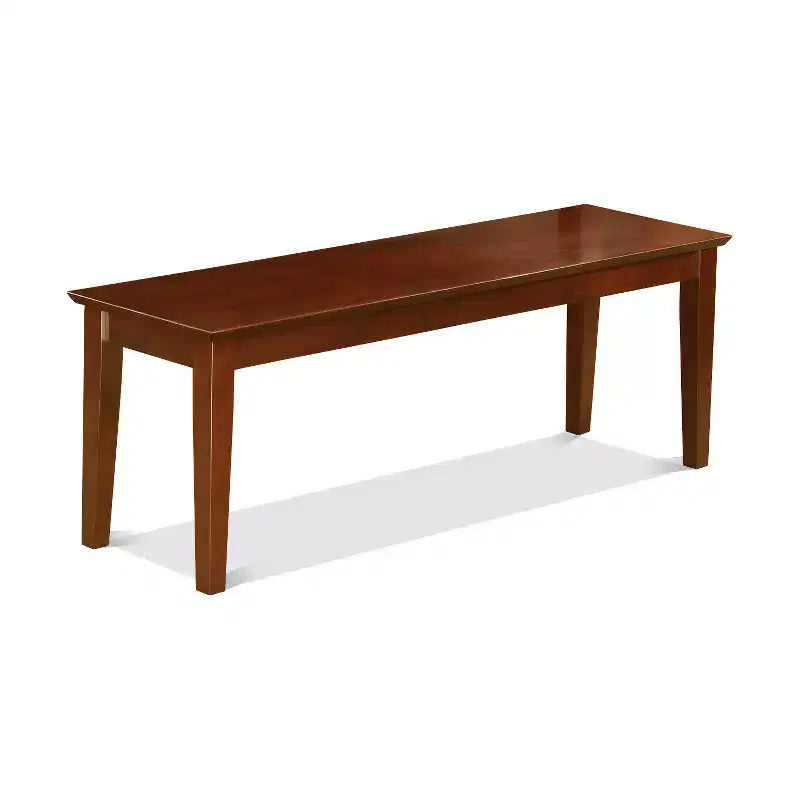 HomeStock 6-Piece Rectangle Mahogany Finish Solid Wood Top Dining Table with 1 Bench, 4 Chairs