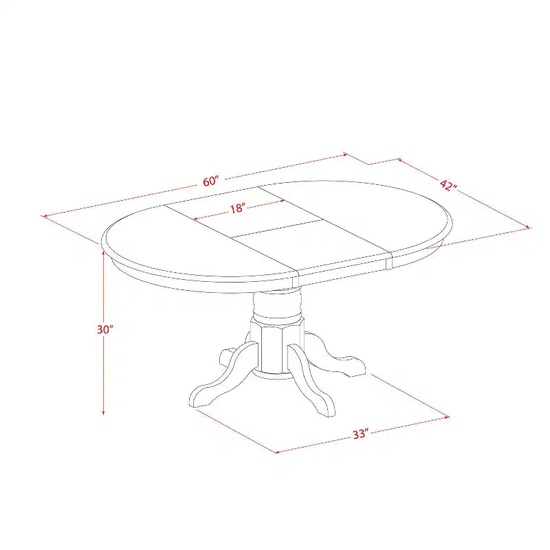 HomeStock 7-Piece Oval Black and Cherry Finish Solid Wood Top Dining Table with 6 Chairs with Slat Back